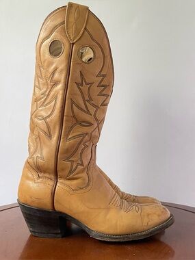 Vintage Panhandle Slim Men’s Tan Leather Cowboy Boots | US 7.5 E